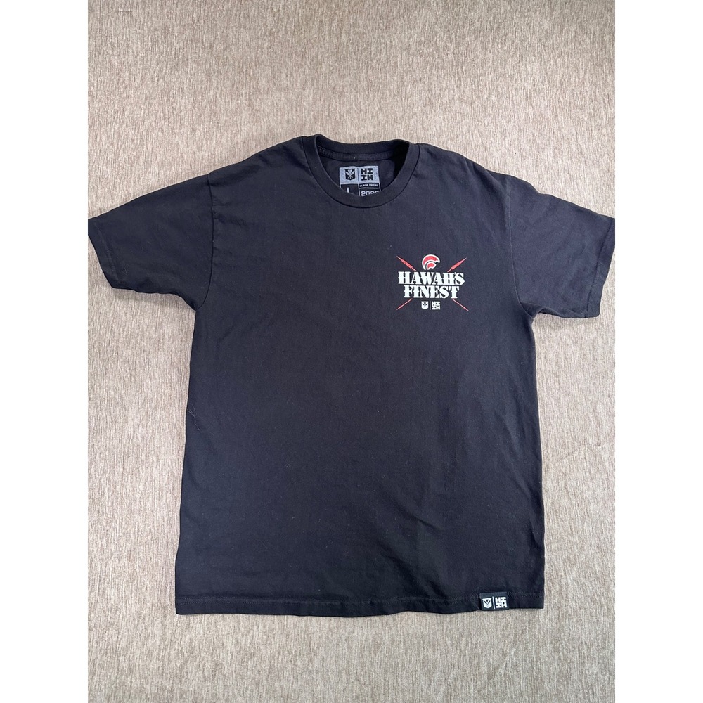 Hawaii's Finest Mens Graphic T-Shirt Black Short Sleeve Crewneck Logo Tee XL